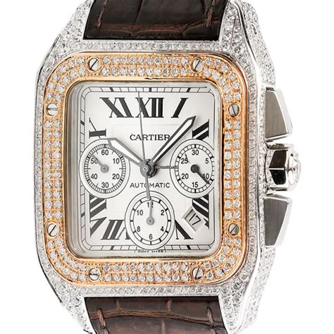 cartier 100 santos diamond|cartier santos 100 for sale.